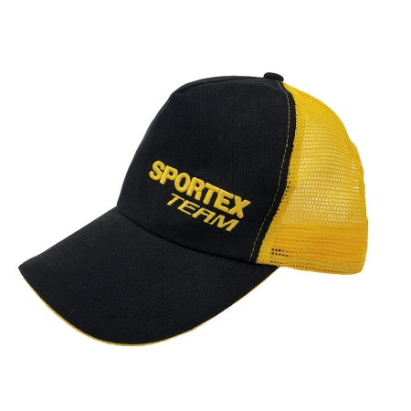 Кепка SPORTEX чорна з жовтою сіткою ― Офіційний представник Sportex